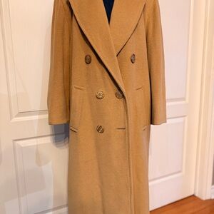 RARE FIND !Vintage HOLT RENFREW Camel Hair Tan Double-Breasted Trench Coat